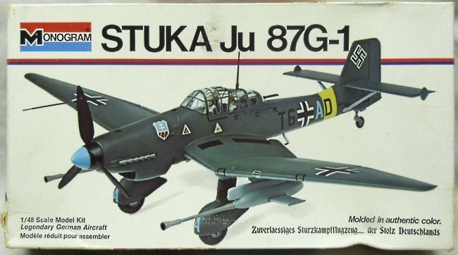 Monogram 1/48 Stuka Ju-87 G-1 Rudel - White Box Issue, 6840 plastic model kit